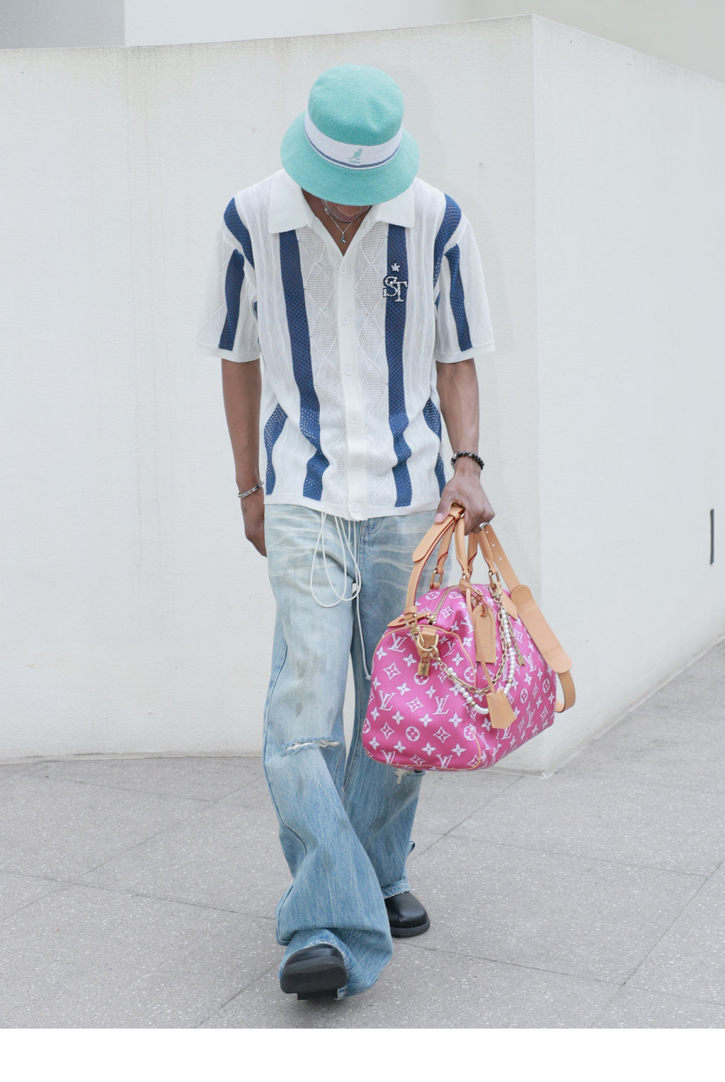STEEPC Dirty Washed Faded Distressed Jeans