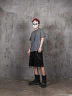 UNDERWATER Handmade Cut Distressed Dust Blue Tee