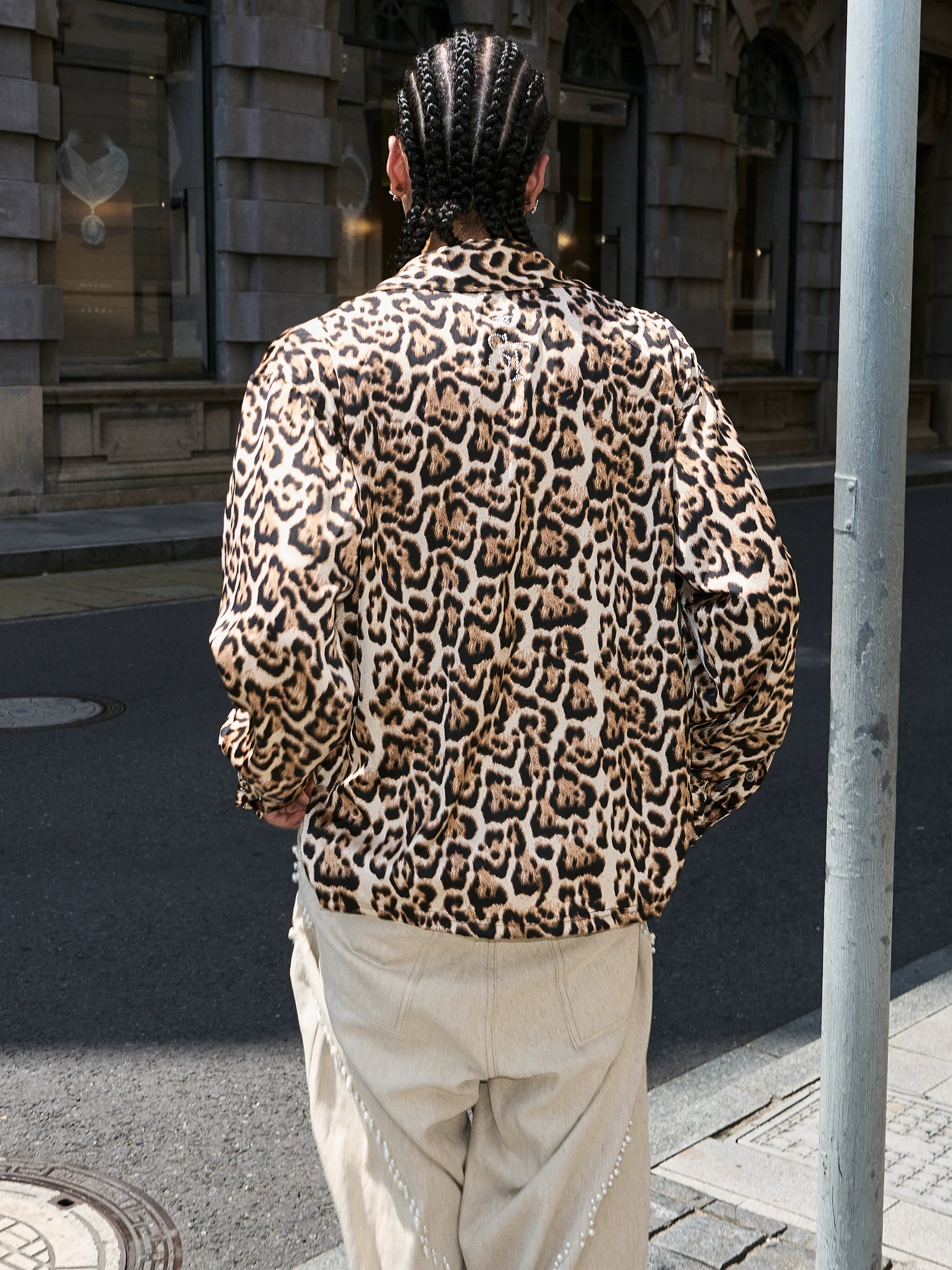 STEEPC Leopard Print Long Sleeve Shirt