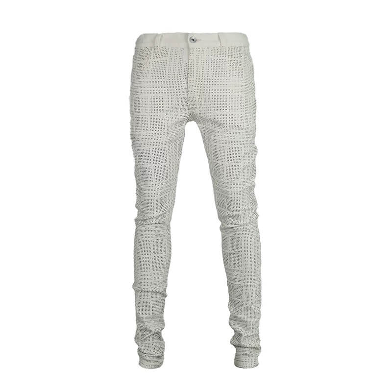 TGFCLUB All Over Rhinestone Skinny Jeans