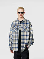 Achock Plaid Fringe Long Sleeved Flannel Shirt