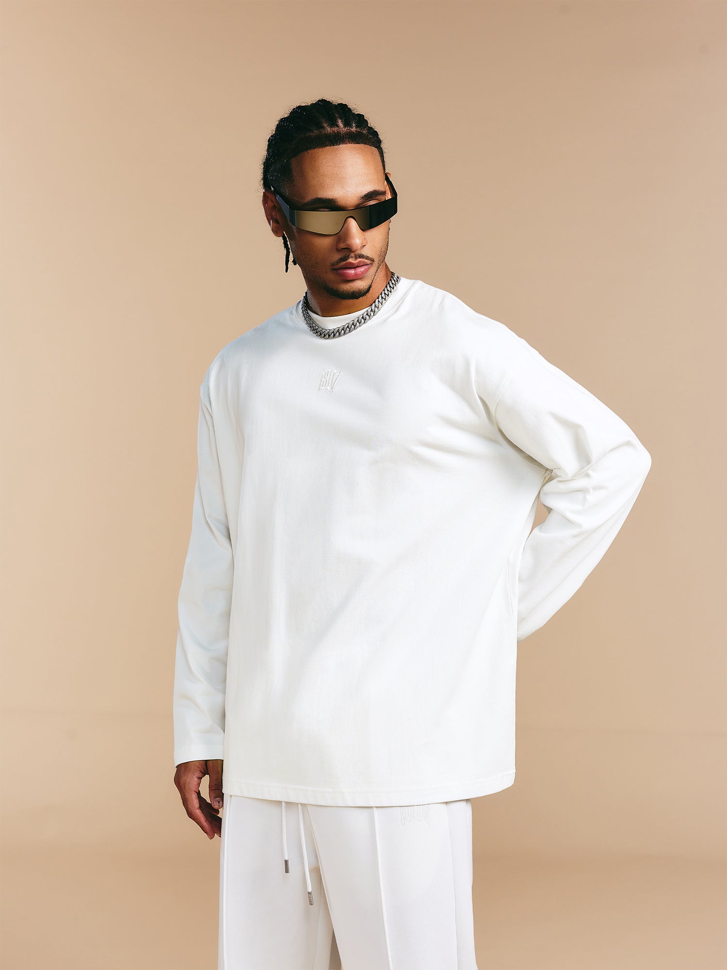 1807 Glossy Logo Print Long Sleeve Tee