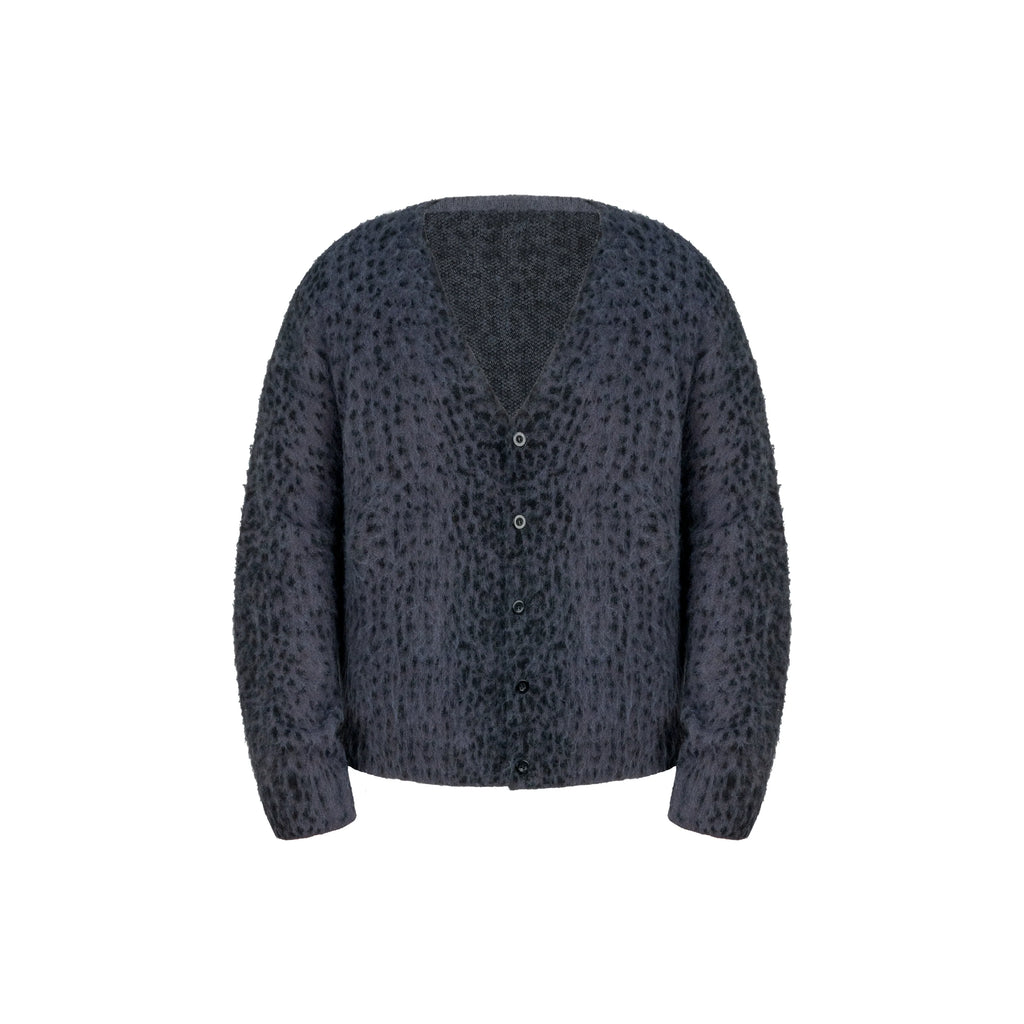 ANTIDOTE Dark Leopard Brushed Knit Cardigan