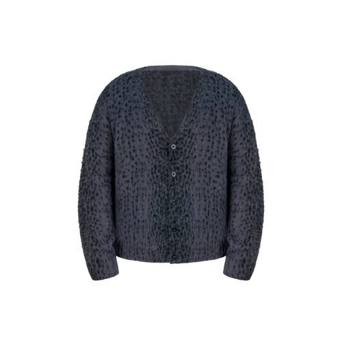 ANTIDOTE Dark Leopard Brushed Knit Cardigan