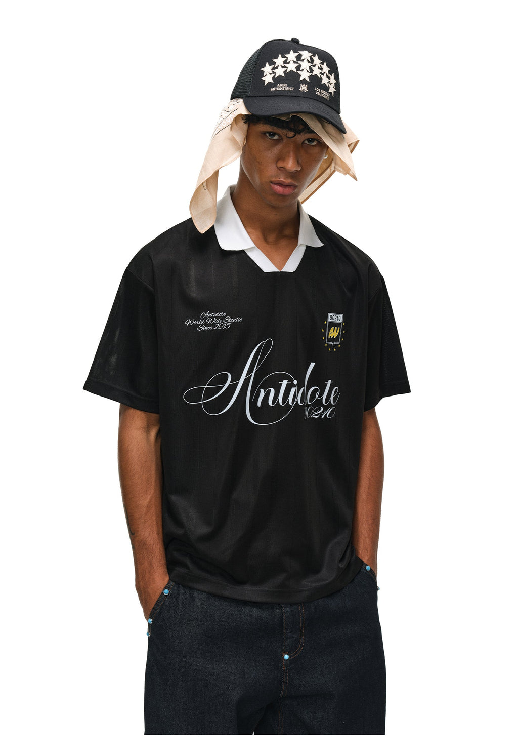 ANTIDOTE Striped Jersey Polo