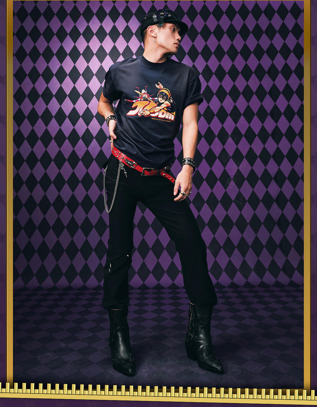 MEDM × JOJO Washed Distressed Character Print Tee
