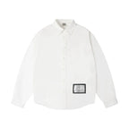 Labt Patch Embroidered Wrinkled Long Sleeve Shirt