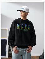 MEDM Blue Sky & Small Grass Embroidered Logo Sweatshirt