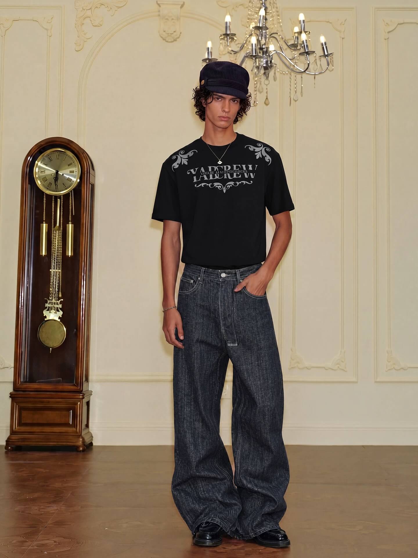 YADcrew Slub Denim Baggy Jeans