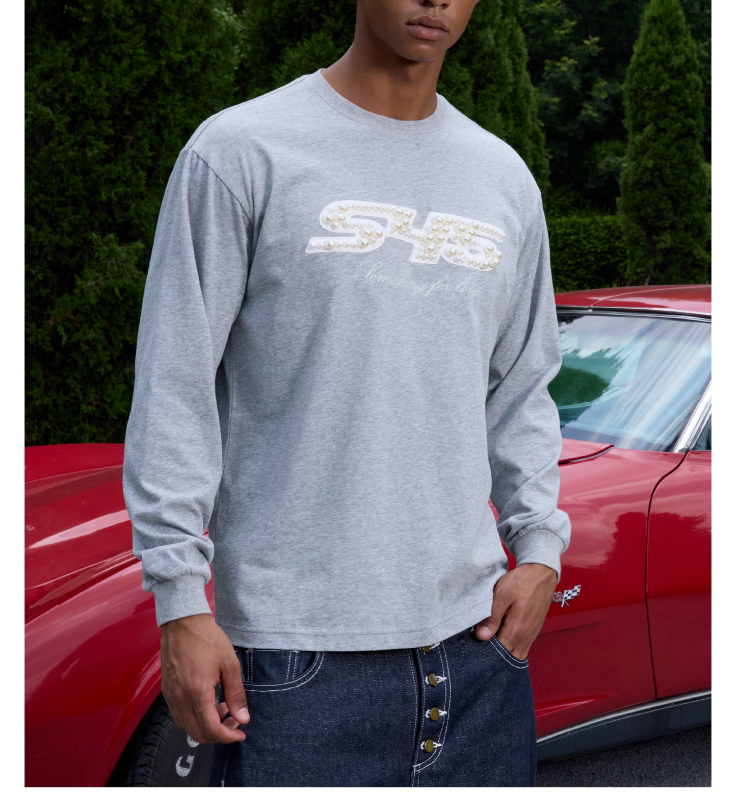 S45 Pearl Logo Patch Long Sleeve Tee