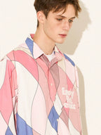 EMPTY REFERENCE Wave Multi Color Block Long Sleeve Shirt