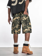 F3F Select Ripstop Double Knee Camouflage Studs Work Shorts
