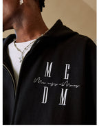 MEDM Basic Logo Embroidery Zip Up Hoodie