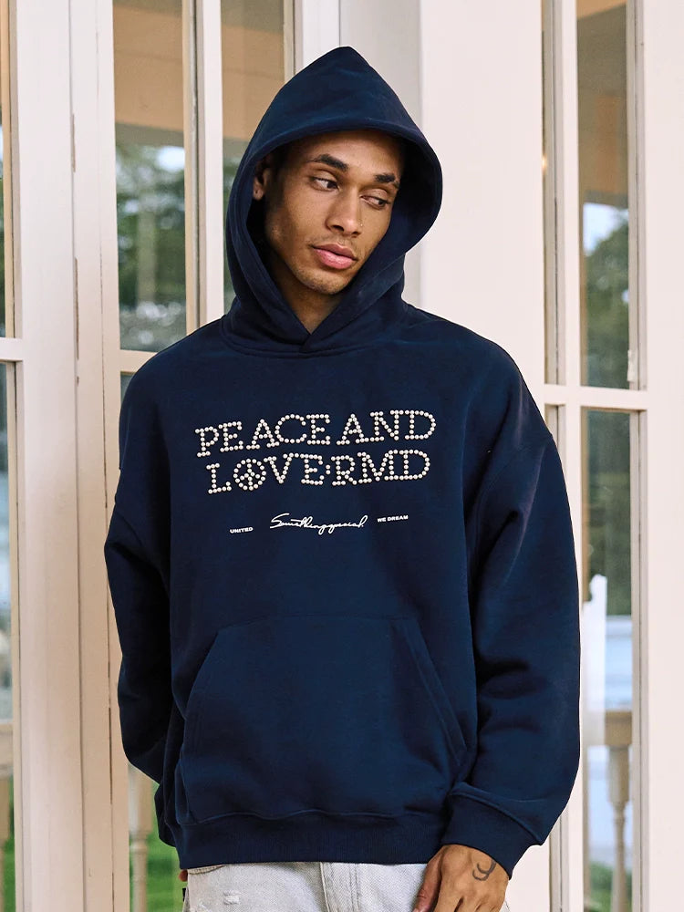 Remedy PEACE LOVE Pearl Embroidered Hoodie