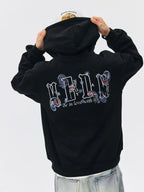 MEDM Ethnic Paisley Flower Embroidered Hoodie