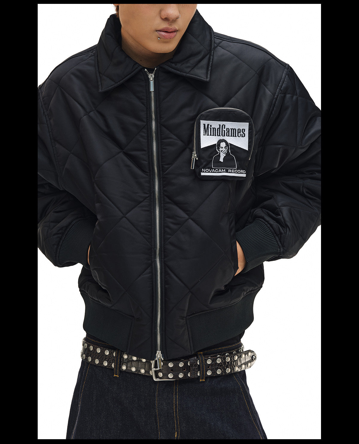 NOVACAM Diamond Plaid Quilted Puffer Jacket