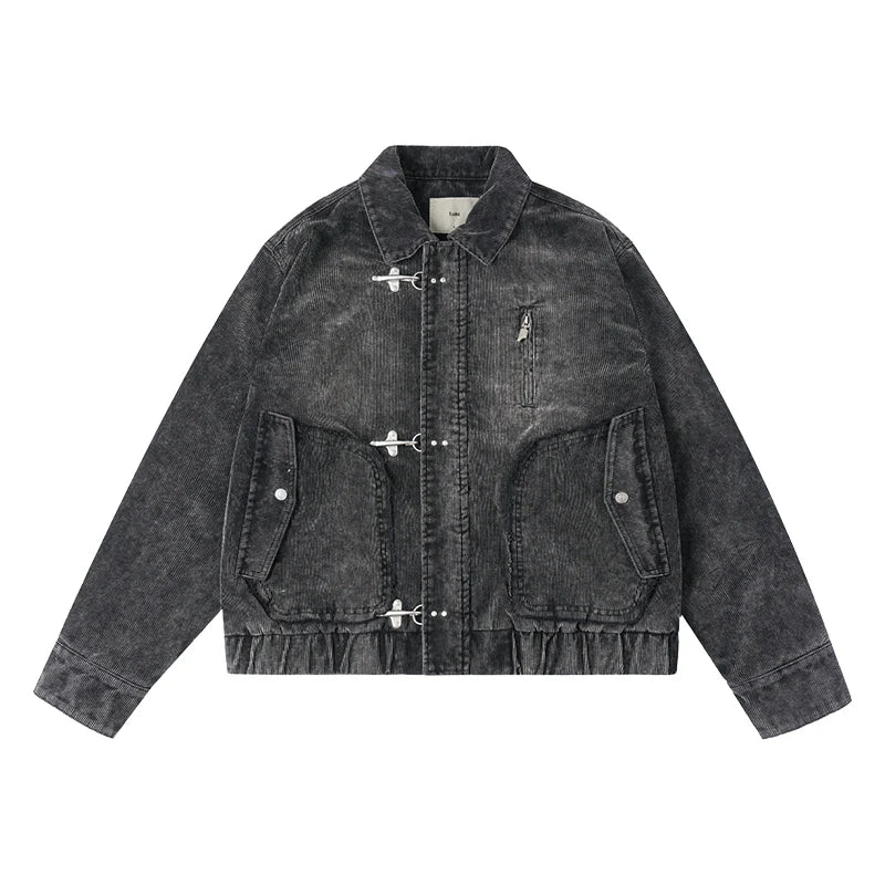 Labt Metal Snap Corduroy Work Jacket