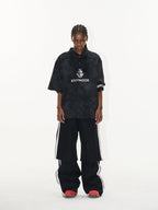 BLIND NO PLAN Cloud Shadow Distressed Dye Printed Polo