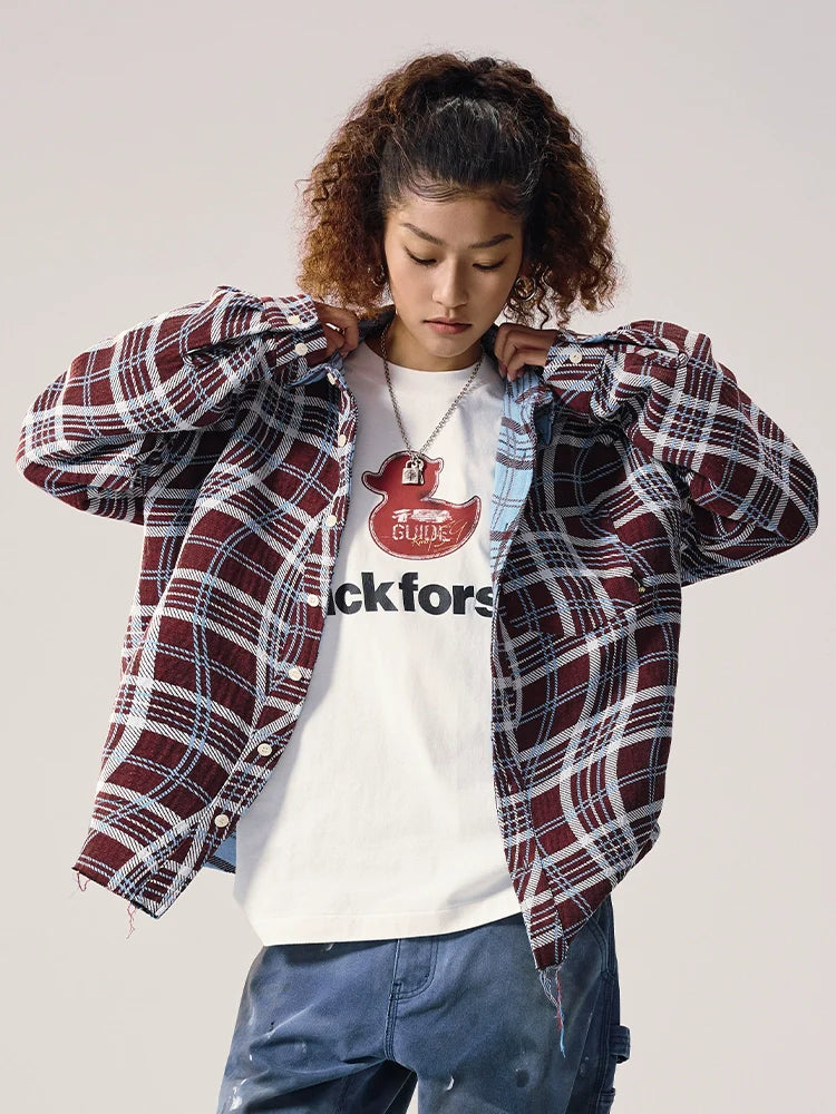 Remedy Wave Plaid Reversible Long Sleeve Shirt