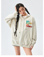 MEDM Rainbow Letter Zip Up Hoodie