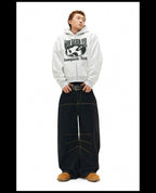 NOVACAM Yellow Stitch Baggy Jeans