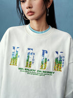 MEDM Blue Sky & Small Grass Embroidered Logo Sweatshirt