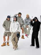 MEDM Basic One Point Embroidered Logo Oversized Hoodie