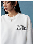 MEDM Logo Label Embroidered Suede Sweatshirt
