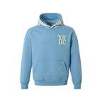 YADcrew Twisted Plaid Hood Pearl Leather Logo Hoodie