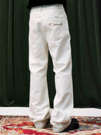 YADcrew 3D Embossed White Distressed Jeans