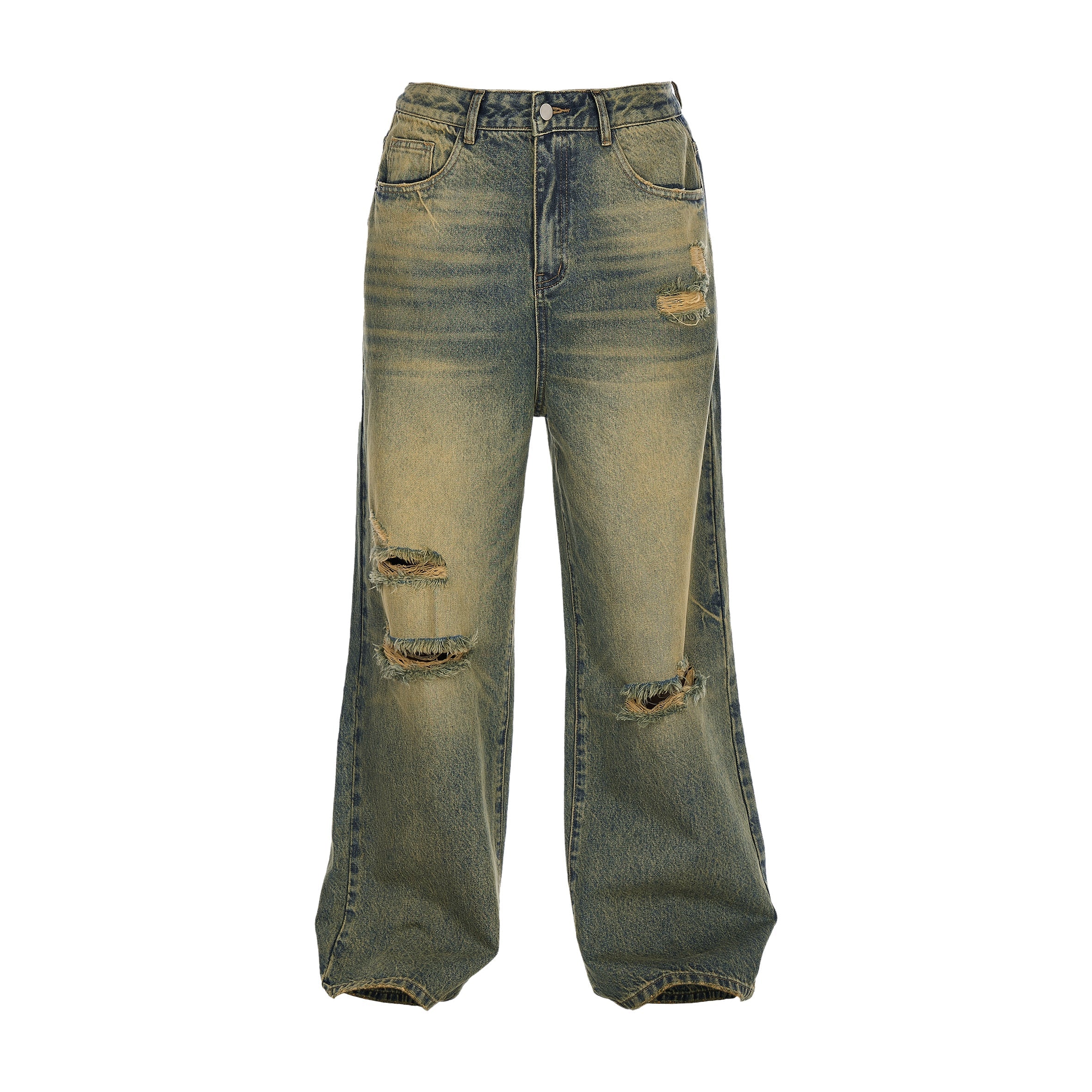 STEEPC Yellowed Vintage Washed Worn Jeans