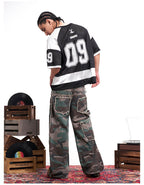 F3F Select Color Block Lace Up Mesh Short Sleeve Hockey Jersey