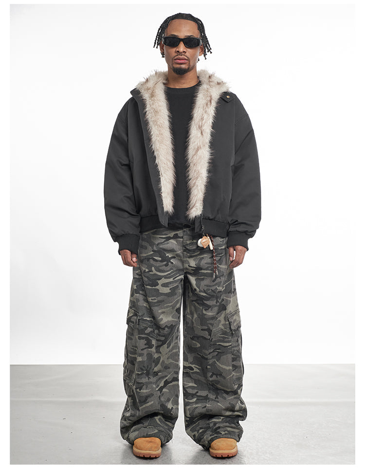 F3F Select Faux Fur Lining Bomber Jacket