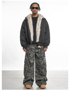 F3F Select Faux Fur Lining Bomber Jacket