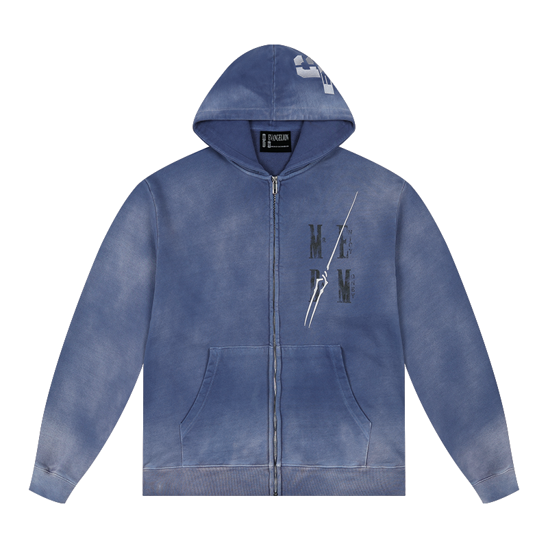 MEDM x EVA Evangelion Washed Zip-Up Hoodie