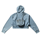 Remedy Backpack Design Washed Denim Short Jacket