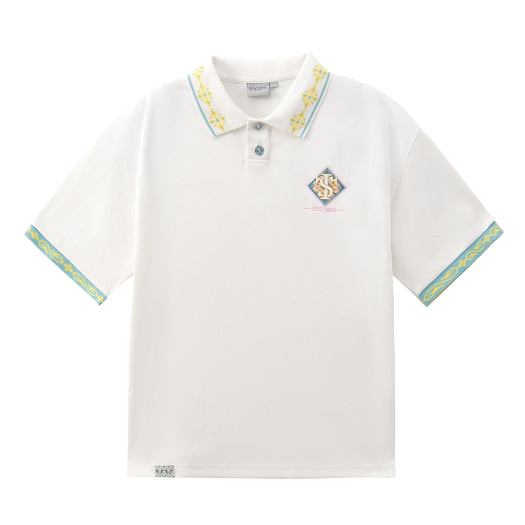 Small Town Kid Ethnic Pattern Jacquard Polo Shirt