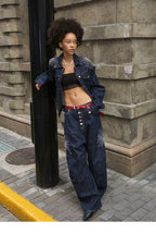 STEEPC Fireworks Rhinestone Denim Jacket