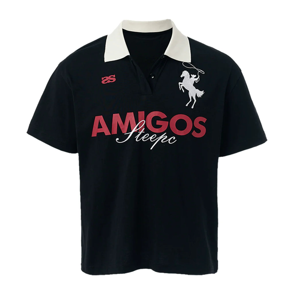 STEEPC Amigos Patch Embroidered Polo Shirt
