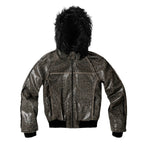 Night Lab Leopard Print Faux Fur Hood Jacket