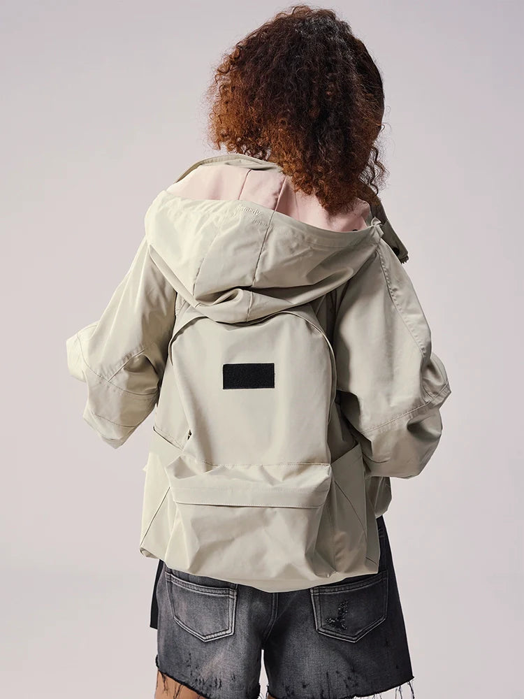 Remedy Backpack Design Hooded Windbreaker Jacket