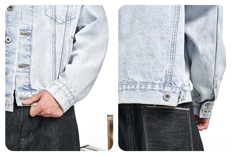 F3F Select Heavily Washed Light Blue Denim Jacket