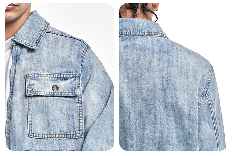 F3F Select Multi Pocket Washed Work Denim Jacket
