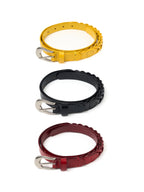 STEEPC Leather Braided Metal Buckle Belt