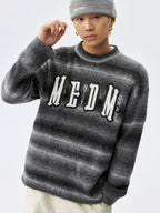 MEDM Logo Patch Rainbow Gradient Knit Sweater