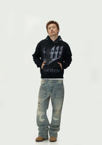 EVILKNIGHT(EK) Mirror Duality Graffiti Print Hoodie