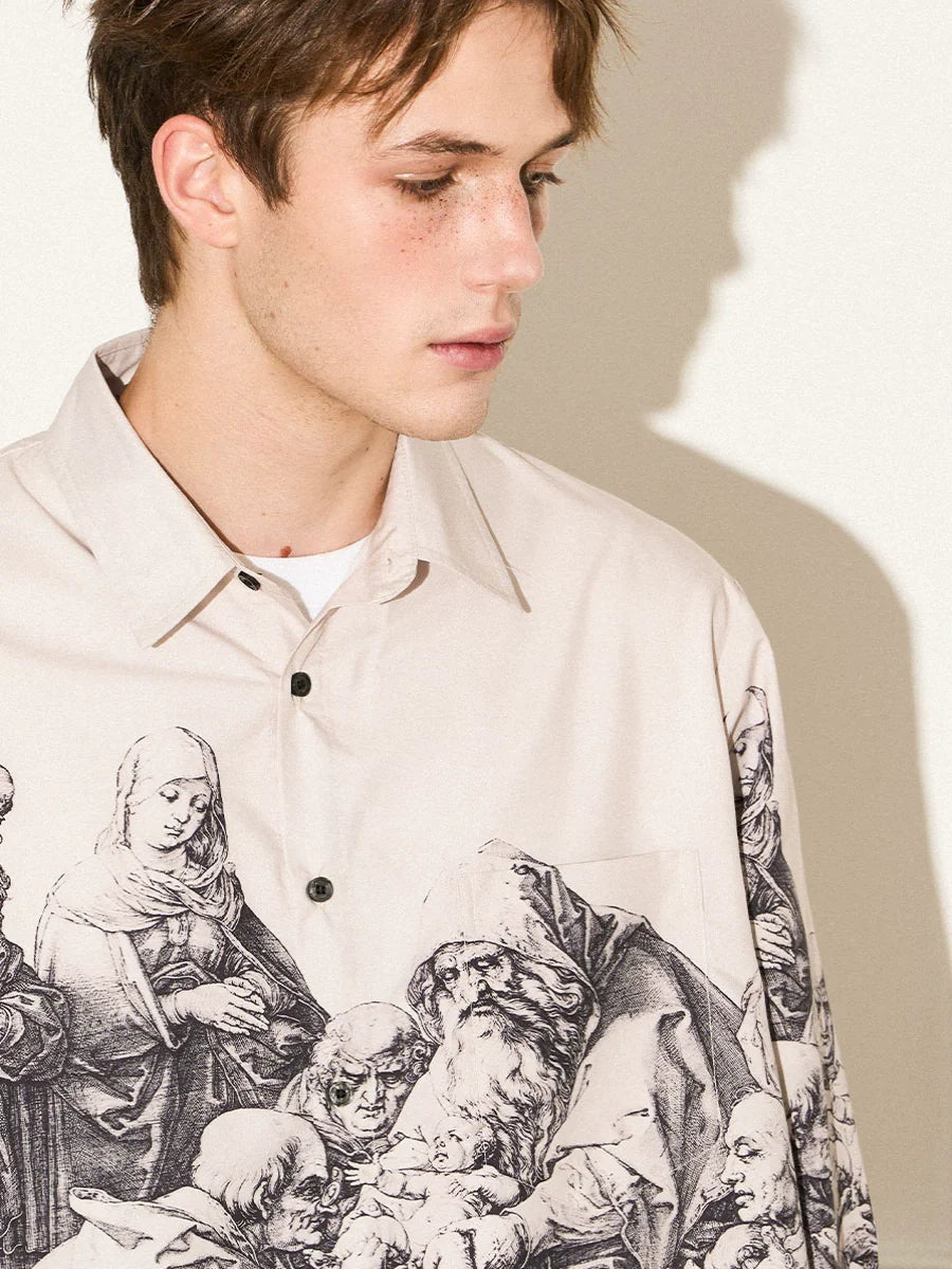 EMPTY REFERENCE Saint Son Print Long Sleeve Shirt