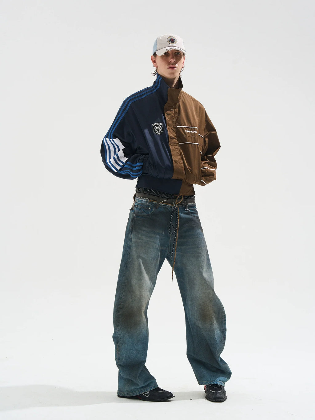 BLIND NO PLAN Color Clash Short Track Jacket