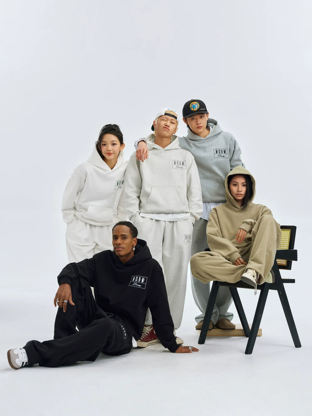 MEDM Embroidered Lettered Logo Hoodie & Sweatpants