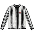 MEDM Multi Color Striped Open Knit Sweater